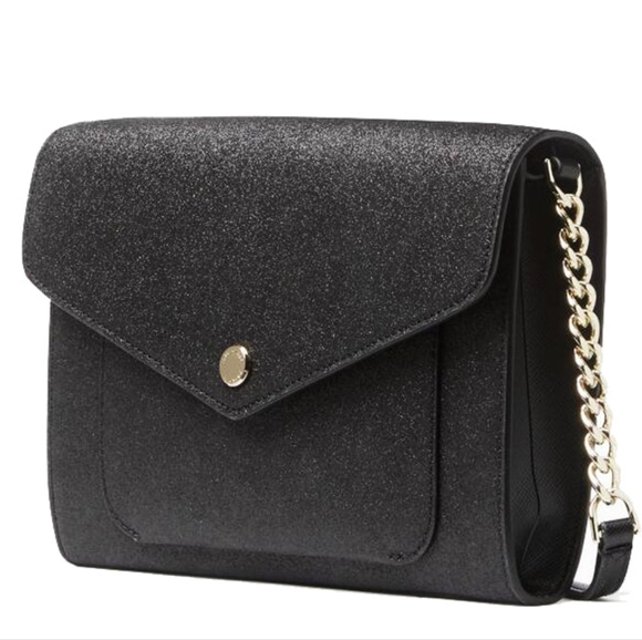 Kate Spade♠️NY Black	 Flap Tinsel Shimmer Crossbody Bag NWT - Picture 2 of 16